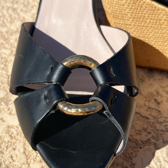 Black Salvatore Ferragamo Duccia wedge sandals size 9.5 - Picture 5 of 6